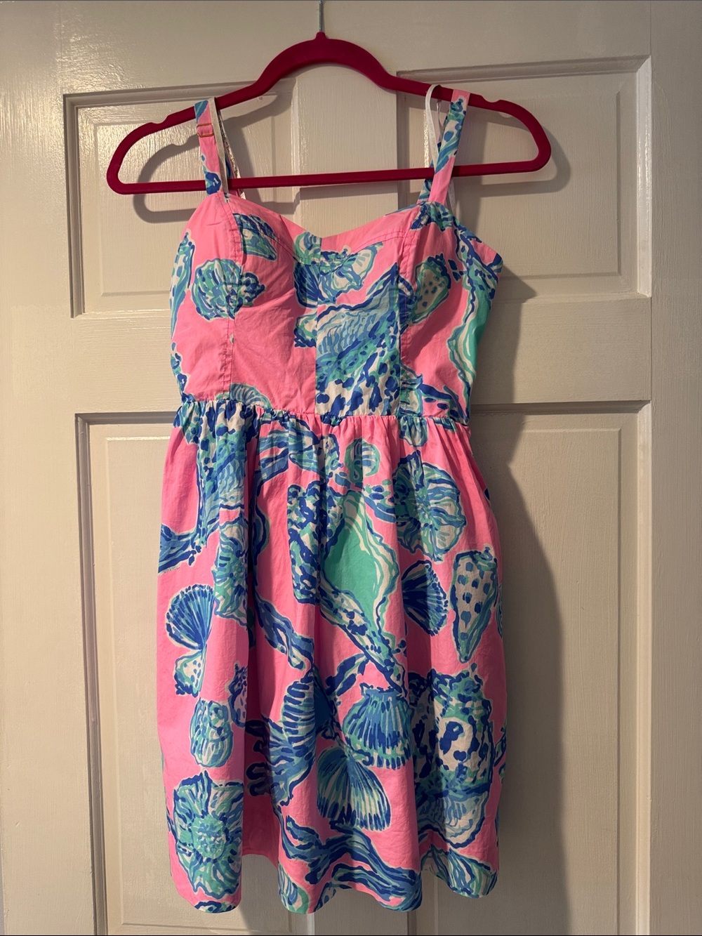 Lilly Pulitzer Pink & Blue Seashell Print Mini Dress